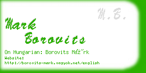 mark borovits business card